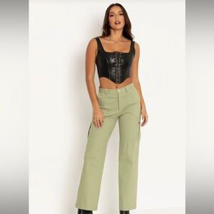 Sage Straight Leg Cargo Pants, Blackmilk Size 12